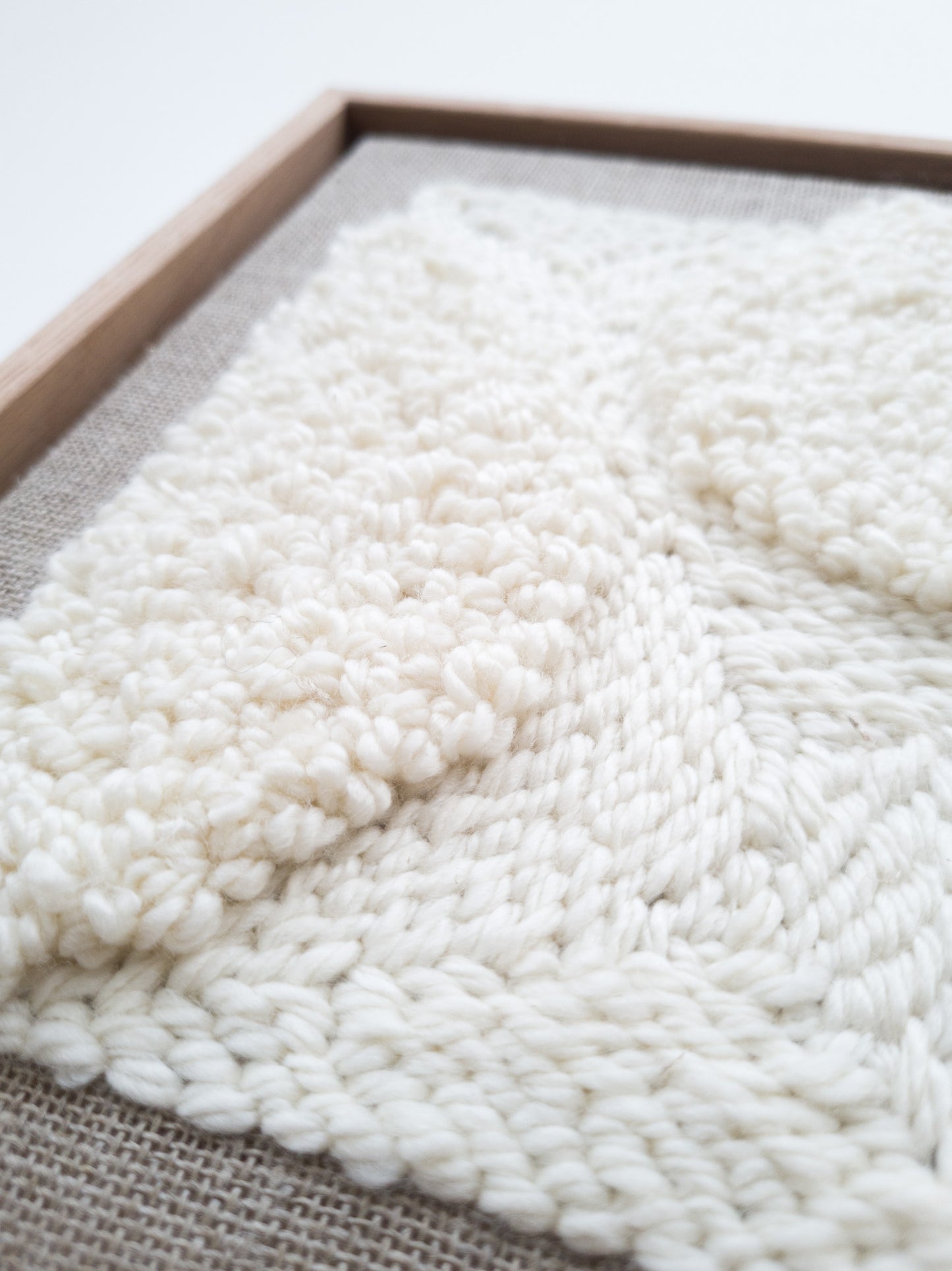White monochrome textile art #1 (27x21cm)