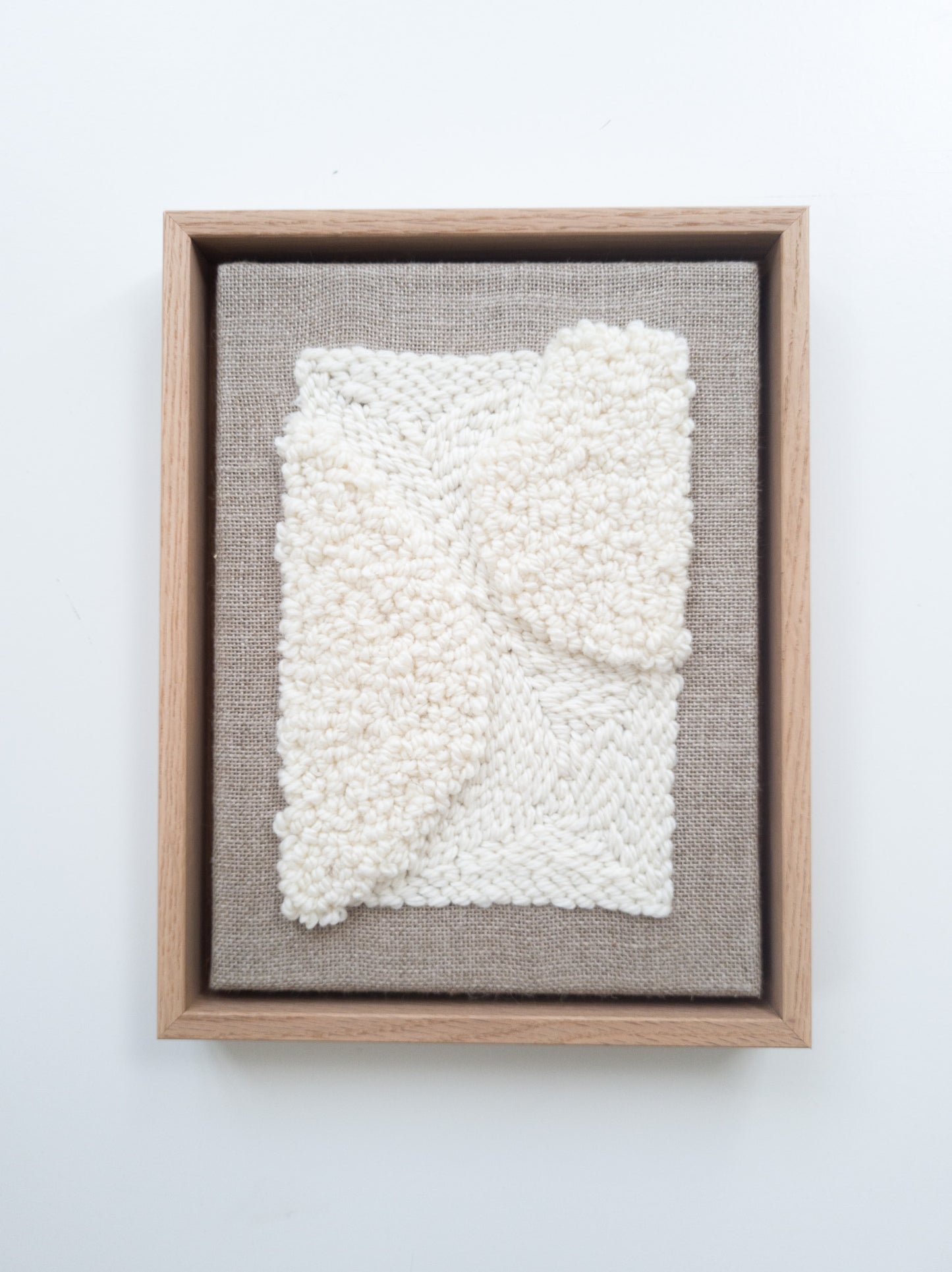 White monochrome textile art #1 (27x21cm)