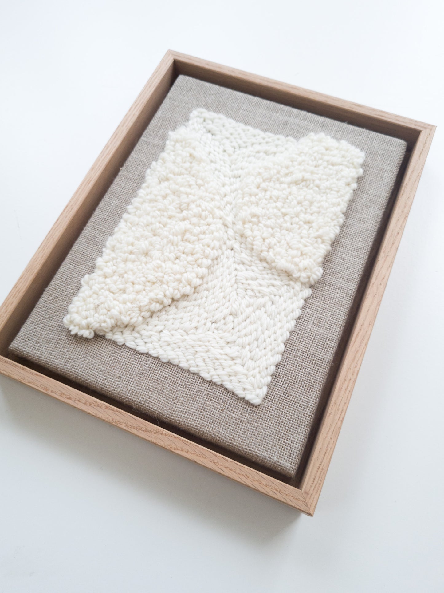 White monochrome textile art #1 (27x21cm)