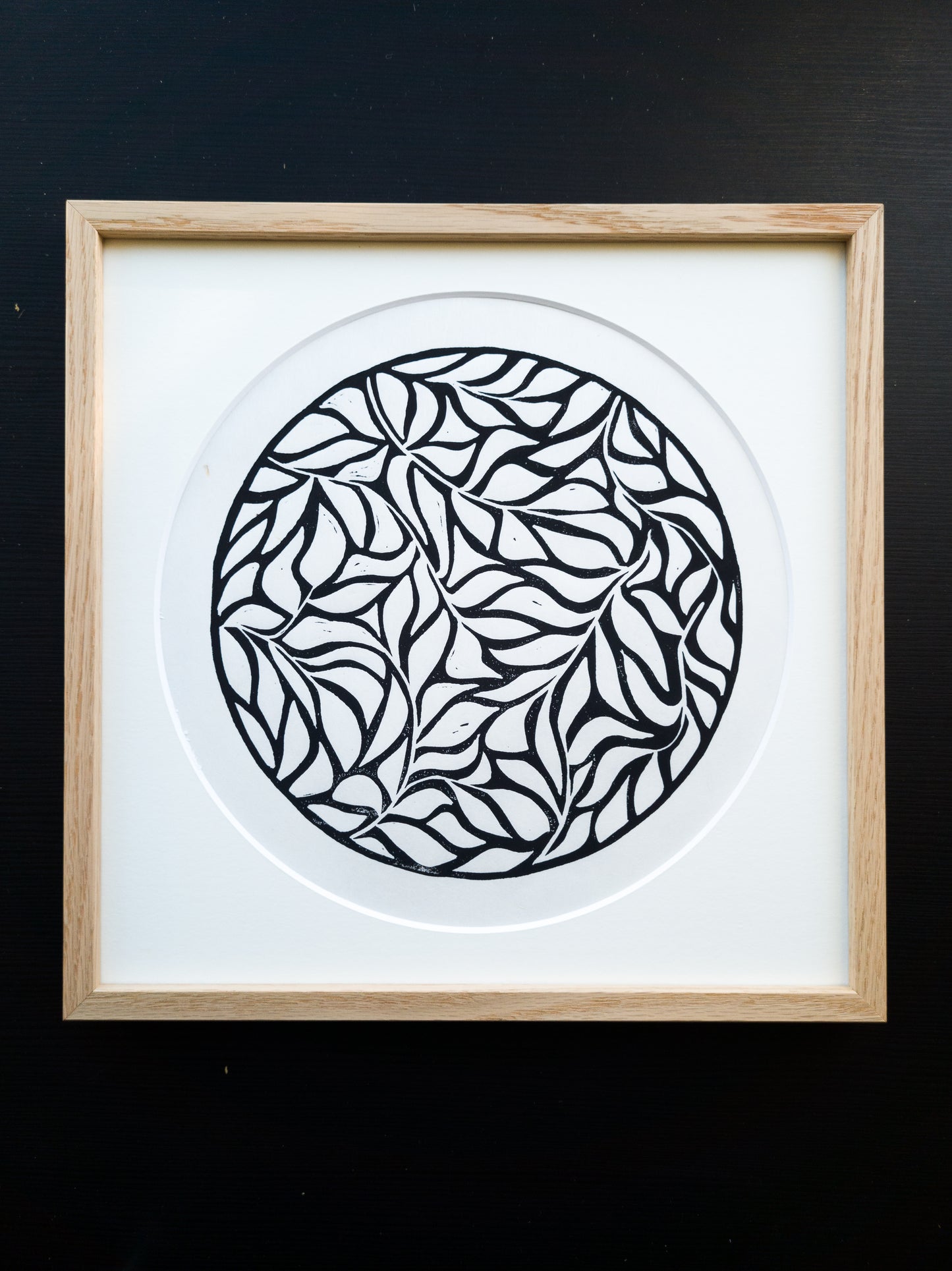Leaves (Black) - 30x30cm