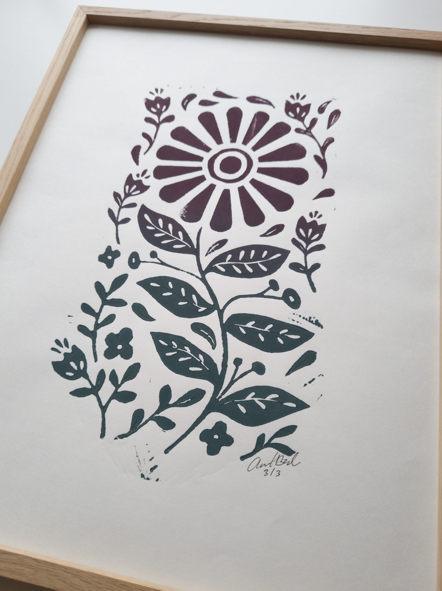 Bloom (dark green and red) - 30x40cm