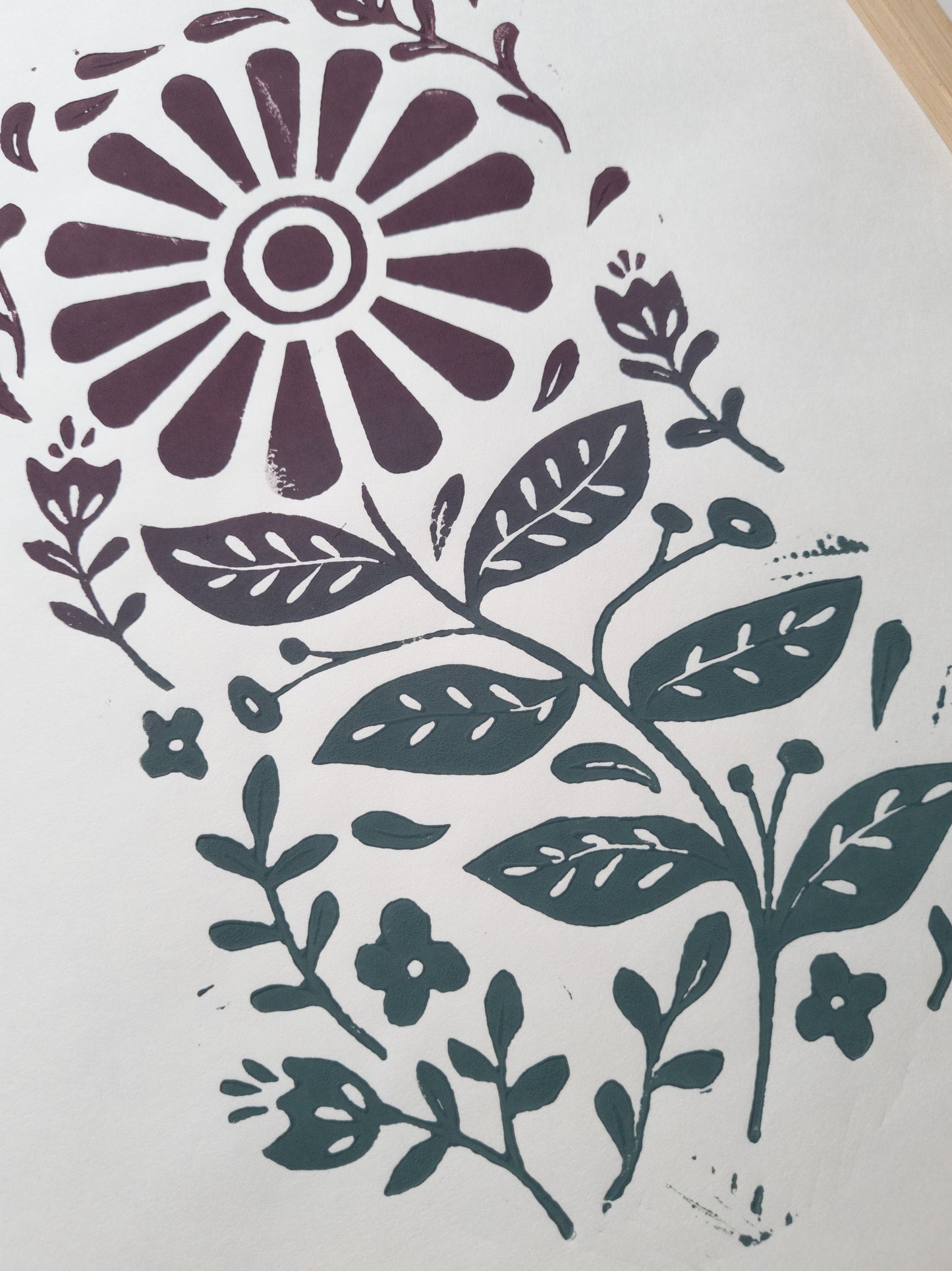 Bloom (dark green and red) - 30x40cm
