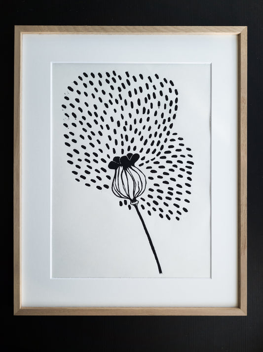 Poppy - Black 40x50cm (Indrammet)