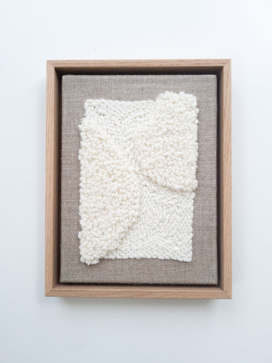 White monochrome textile art #1 (27x21cm)