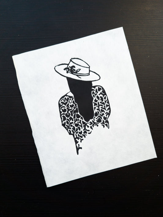 Flower Lady (Black) - A5